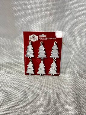 Holiday Time White & Black Tree Mini Ornaments - Set of 6